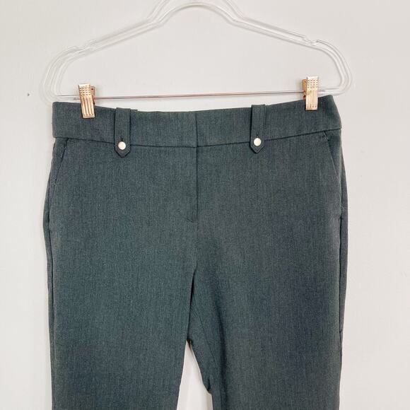 LOFT Slim Stretch Cropped Pants Heather Green 10P Petite Work Office Career - Picture 3 of 11